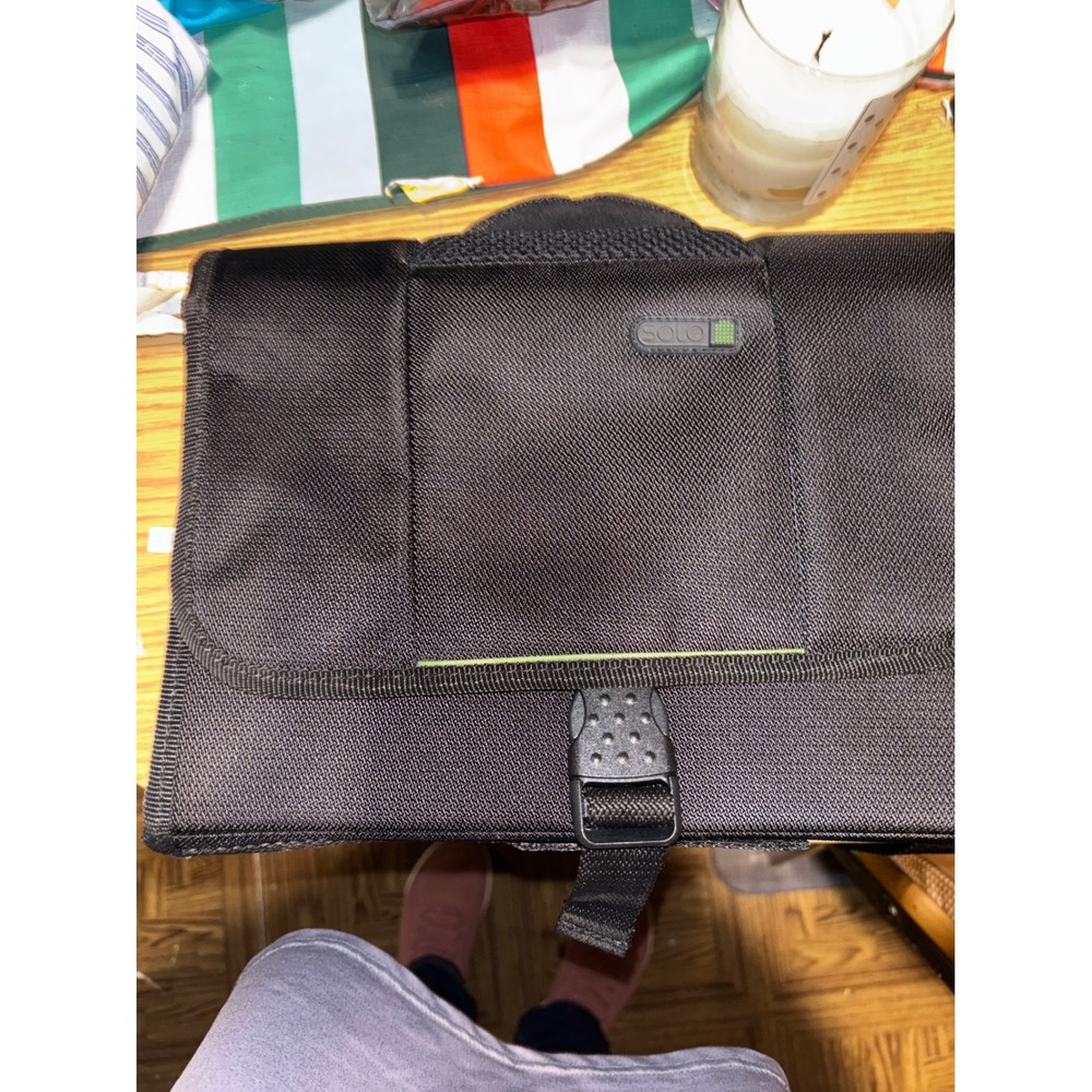 SOLO Black Tech Organizer Travel Pouch Case Bag with Buckle Closure